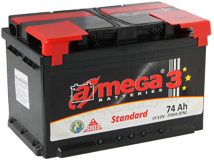 Аккумулятор A-mega Standard ASt 74.0 74 Ah 720A, A-mega